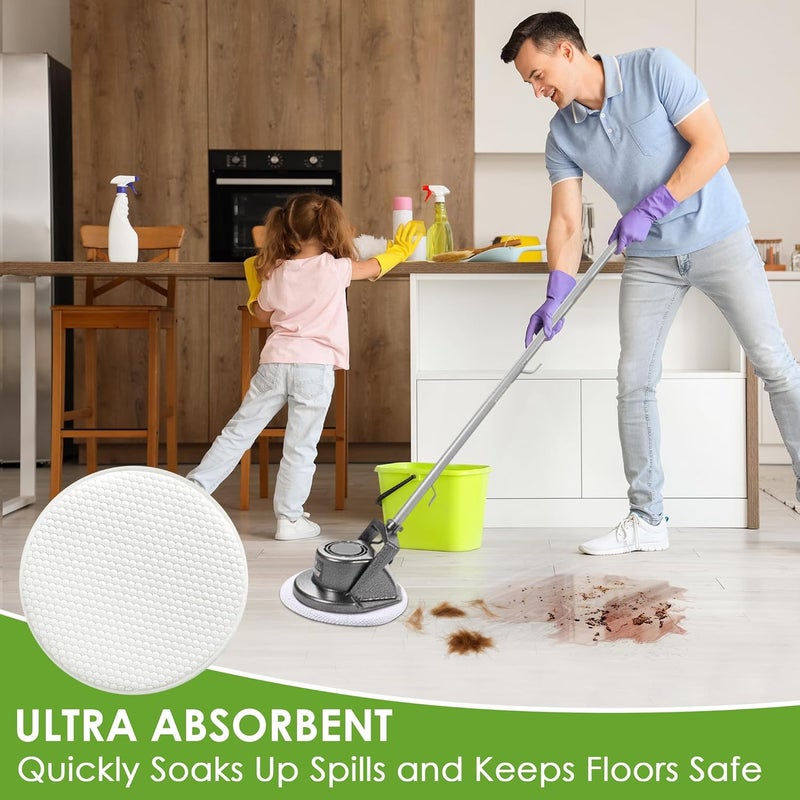 Potchen 2 Pack 12" Floor Machine Pads Compatible with Oreck Commercial 550MC 437.056 Orbiter Scrubber Machine, Microfiber Carpet Bonnet, Floor Buffer Pad for Deep Cleaning (Stripper & Bonnet) - Image 4